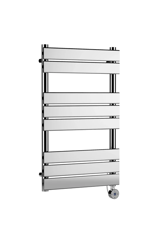 nuie HL358 Electric Square Flat 8 Bar Towel Radiator, 840mm x 500mm, Chrome
