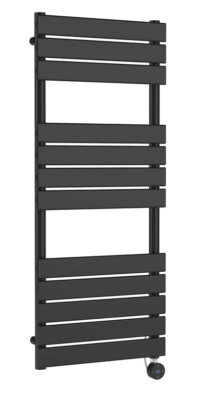 nuie HL159 Electric Square Flat 12 Bar Towel Radiator, 1213mm x 500mm, Anthracite