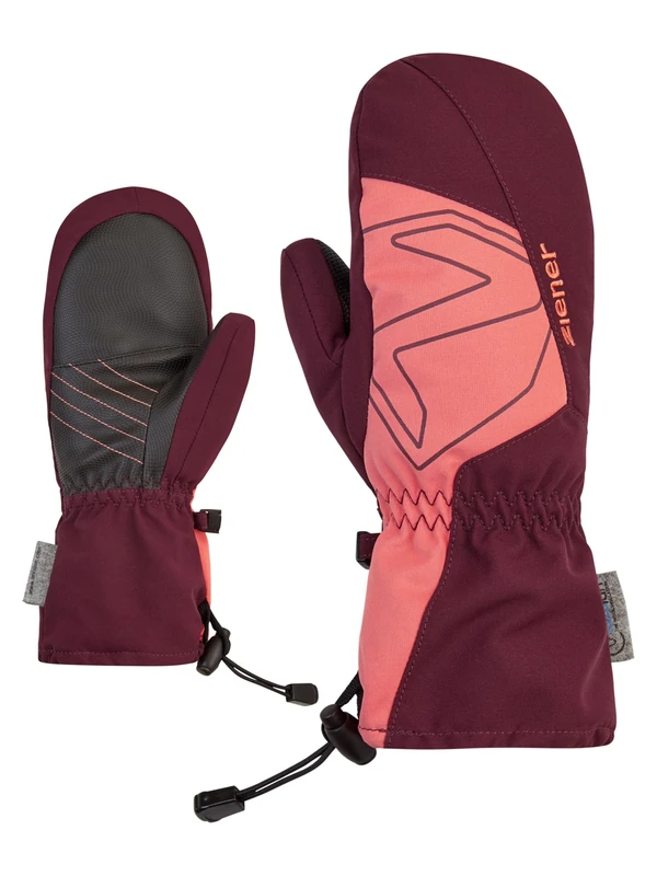 Ziener LAVALINO Children's Ski Mittens/Winter Sports Waterproof Extra Warm Wool Velvet Red 4.5