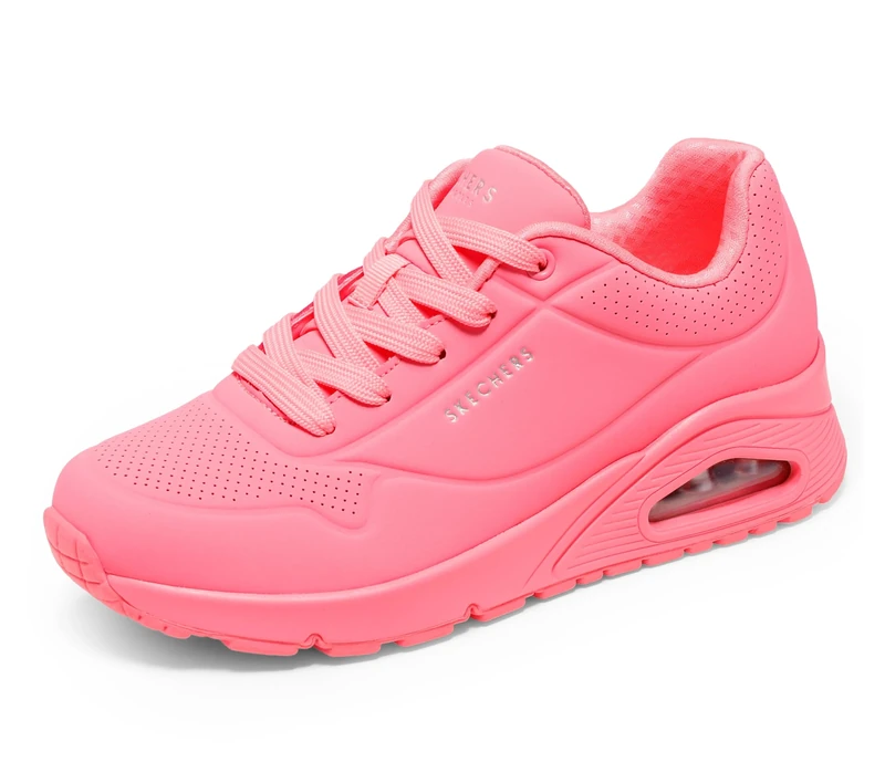 Skechers Women's Uno Stand on Air Sneaker, Coral Durabuck Mesh, 6.5 UK