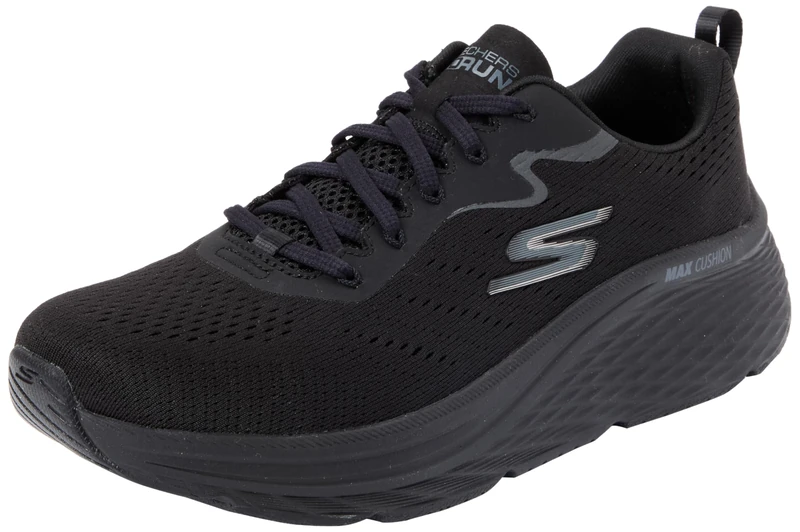 Skechers Women's Max Cushioning Elite 2.0 Levitate Sneaker, Black Textile/Black Trim, 3 UK