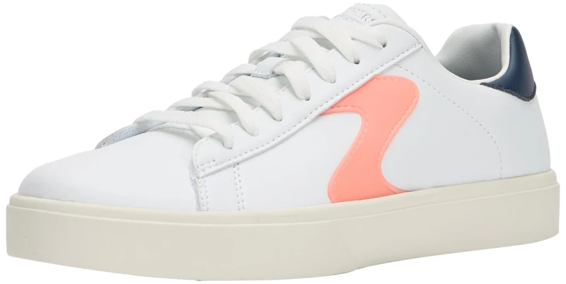 Skechers Women's Eden Lx Top Grade Sneaker, White Duraleather/Navy/Pink Trim, 4.5 UK