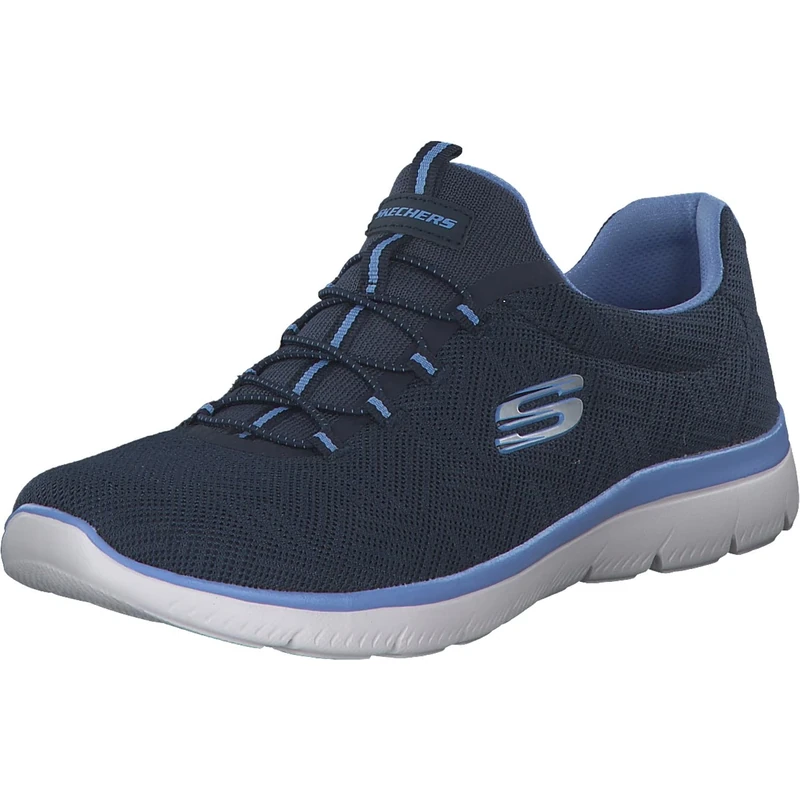 Skechers Womens Summits Artistry Chic Sneaker, Navy Mesh Blue Trim, 6 UK