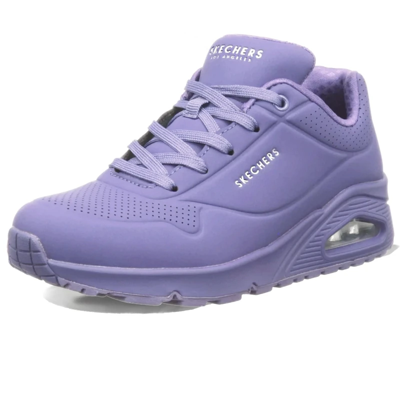 Skechers Women's Uno Stand on Air Sneaker, Lilac Durabuck Mesh, 2.5 UK