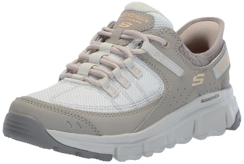 Skechers Women's Summits at, Taupe Synthetic/Mesh/Trim, 7 UK
