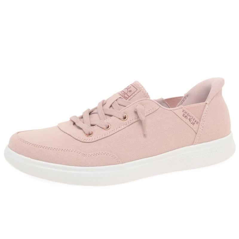 Skechers Women's Skip Cute B Cute Sweet Sneaker, Blush Canvas, 3.5 UK