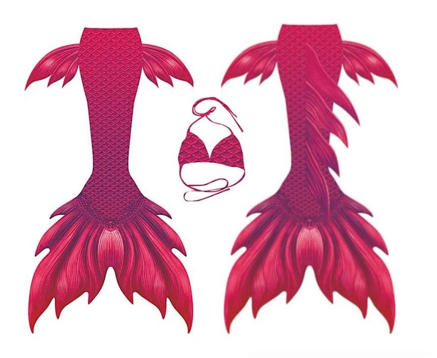 VersusModa SMZ019H1 Unisex Women's Professional Mermaid Tail Costume Fuchsia Mermaid Tail Swimming Pool, Fuchsia, S
