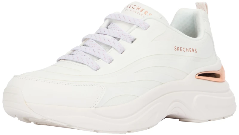 Skechers Women's Hazel Step N Flow Sneaker, White Hot Melt/Mesh, 7 UK