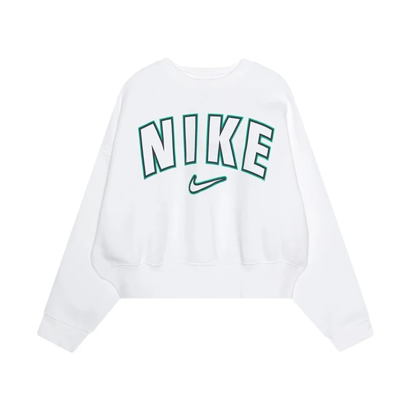 NIKE FN7720-100 G NSW Trend FLC Crew PRNT Shorts Girl's White Size M