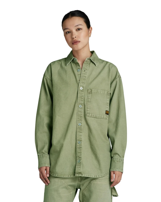 G-Star Women's Relaxed Overshirt , Green (sun faded sage gd D24344-D491-G552), XL