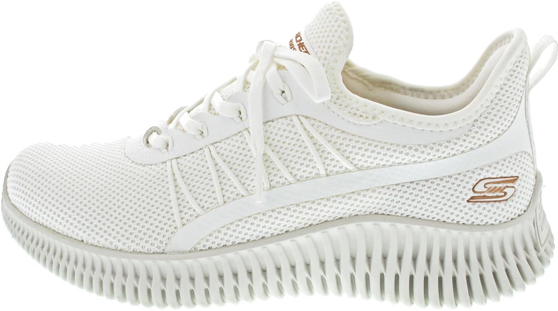 Skechers Women's Bobs Geo New Aesthetics Sneaker, Off White Knit/Synthetic Trim, 4.5 UK