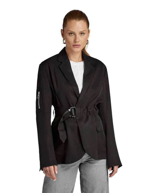G-Star Women's Belted Blazer , Black (dk black D24254-D520-6484), L