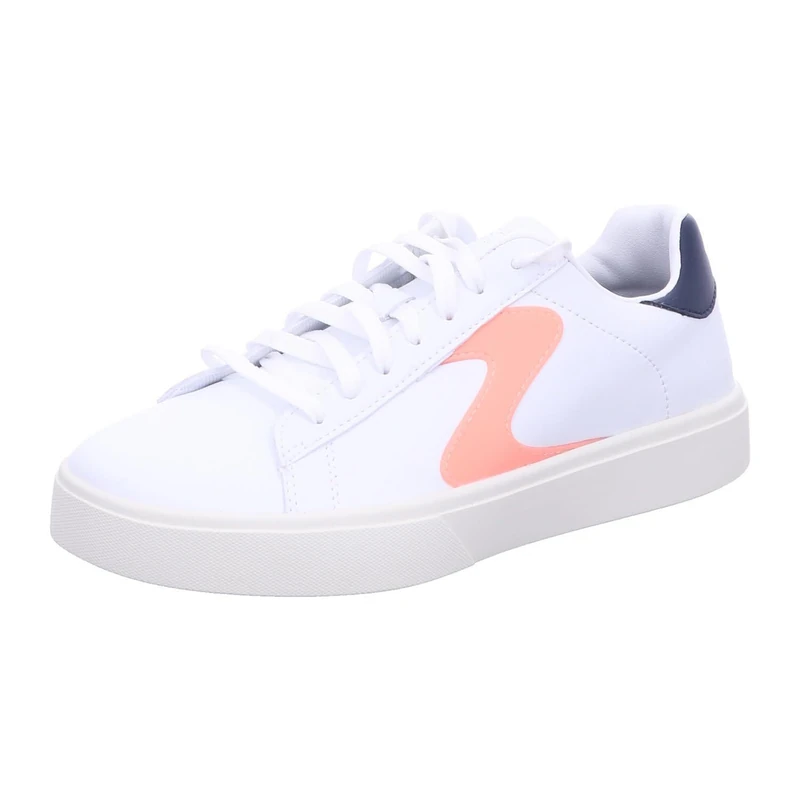 Skechers Women's Eden Lx Top Grade Sneaker, White Duraleather/Navy/Pink Trim, 3 UK