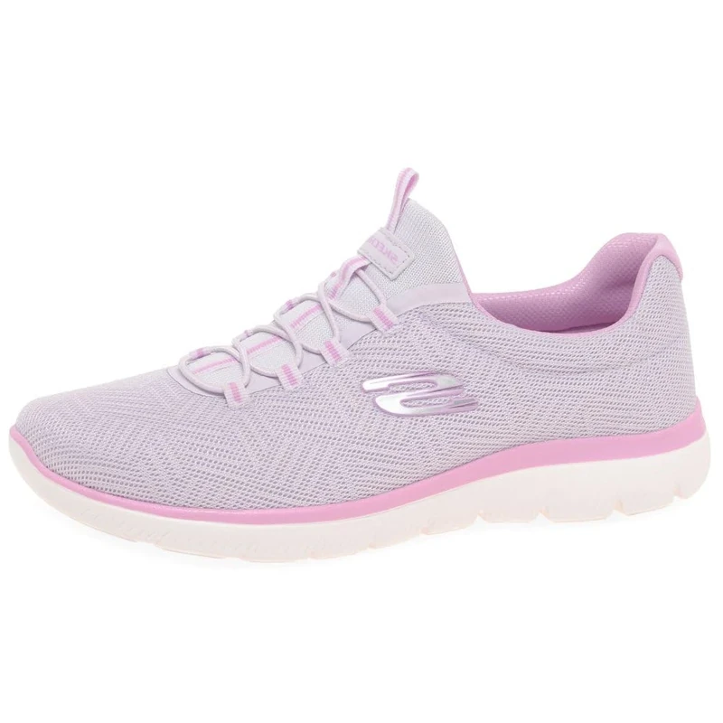 Skechers Womens Summits Artistry Chic Sneaker, Lavender Mesh Trim, 2.5 UK