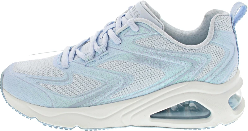 Skechers Women's Tres-Air Uno Glit-Airy Sneaker, Lt.Blue Glitter Hot Melt/Mesh, 8 UK