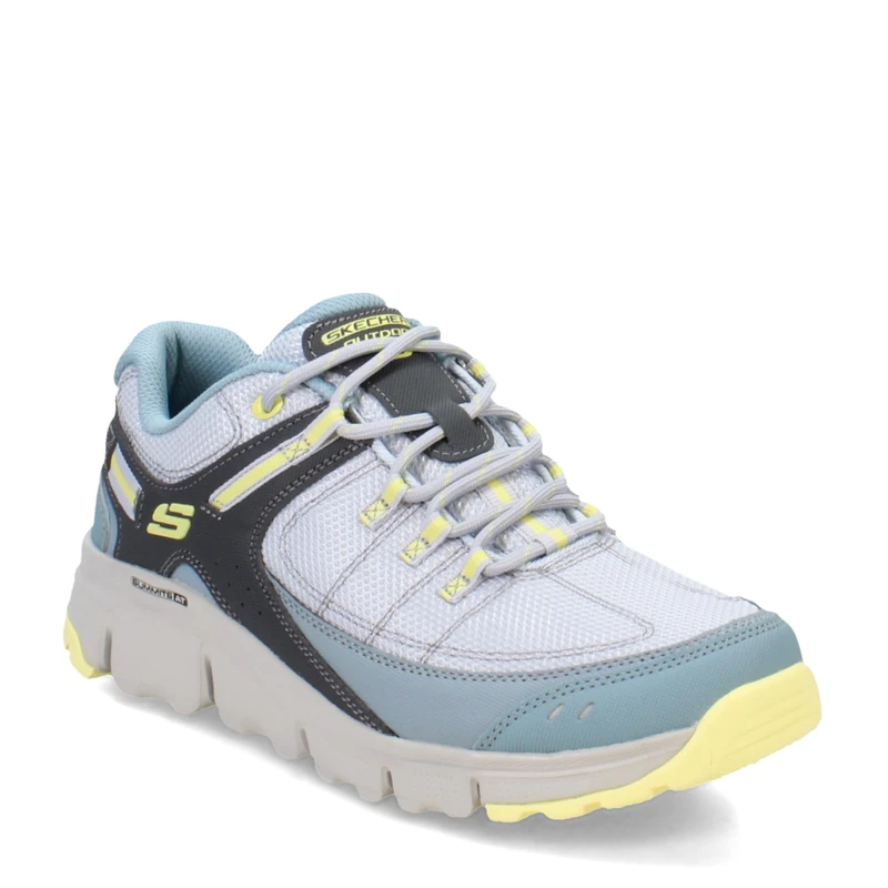 Skechers Women's Summits at Artists Bluff, Blue Synthetic/Textile/Yellow Trim, 6 UK