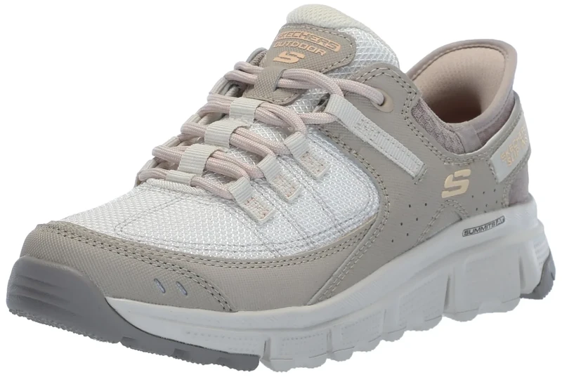 Skechers Women's Summits at, Taupe Synthetic/Mesh/Trim, 3.5 UK