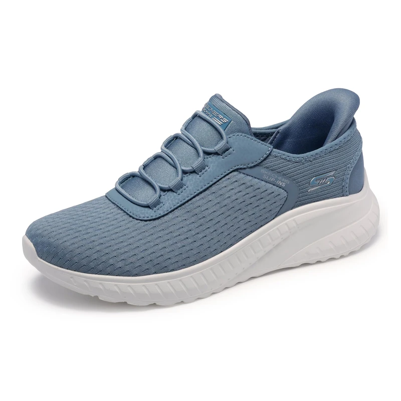 Skechers Women's Bobs Squad Chaos in Color Slip-in Trainers, Slate Mesh, 2.5 UK