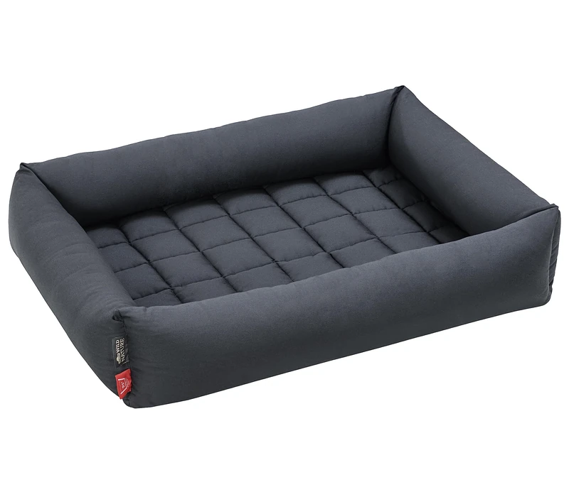 Dehner Wild Nature Nest Dog and Cat Bed, Approx. 80 x 60 x 12 cm, Polyester/Cotton, Dark Grey