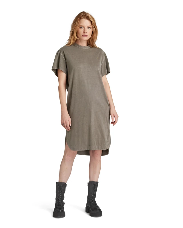 G-Star Women's Overdyed Loose T-Shirt Dress , Brown (turf gd D24483-D610-C982), S