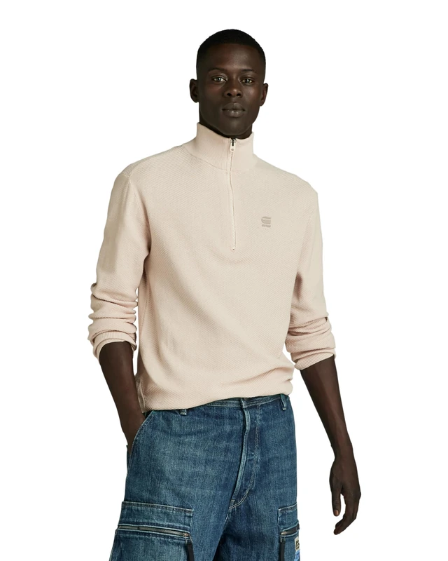 G-Star Men's Moss Knitted Sweater, Beige/khaki (whitebait D24464-D631-1603), L