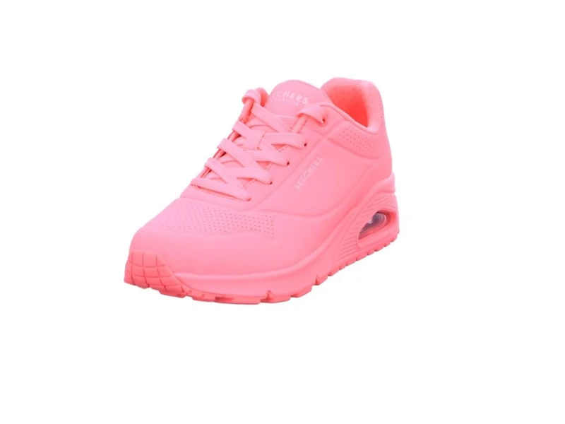 Skechers Women's Uno Stand on Air Sneaker, Coral Durabuck Mesh, 3 UK
