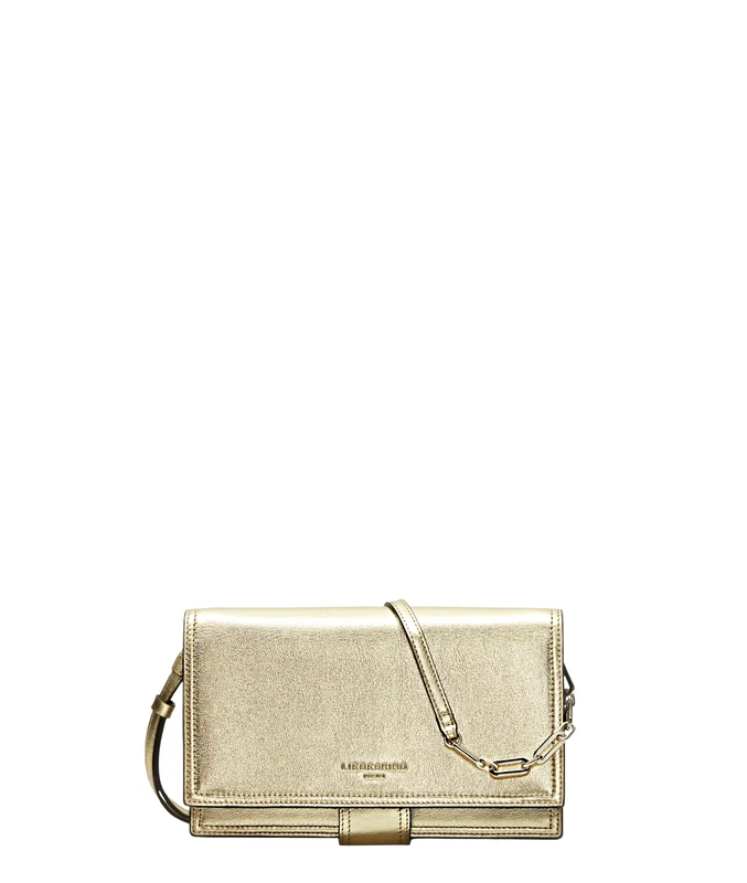 LIEBESKIND BERLIN Leather cross body bag clutch Lisa Metallic Crossbody Bag Light Gold gold-coloured - Image 1