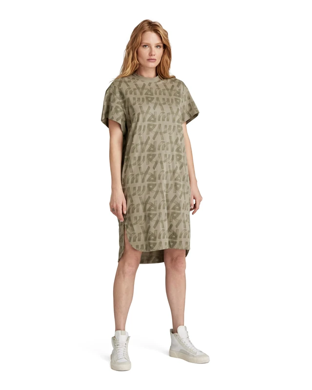 G-Star Women's Printed Loose T-Shirt Dress , Multicolor (shamrock raw paint D24484-D611-G468), M
