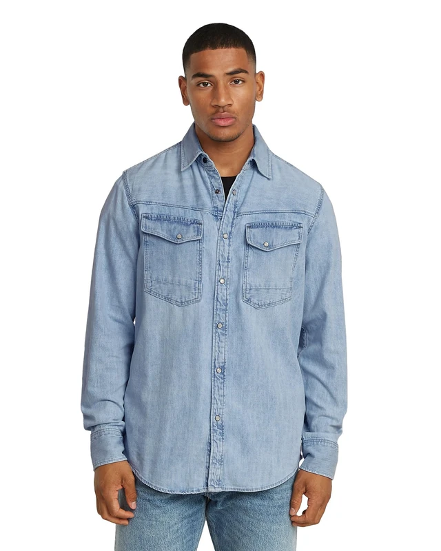 G-STAR Men's Dakota Slim Shirt , Blue (sun faded blue mist D23616-D252-G342), XL