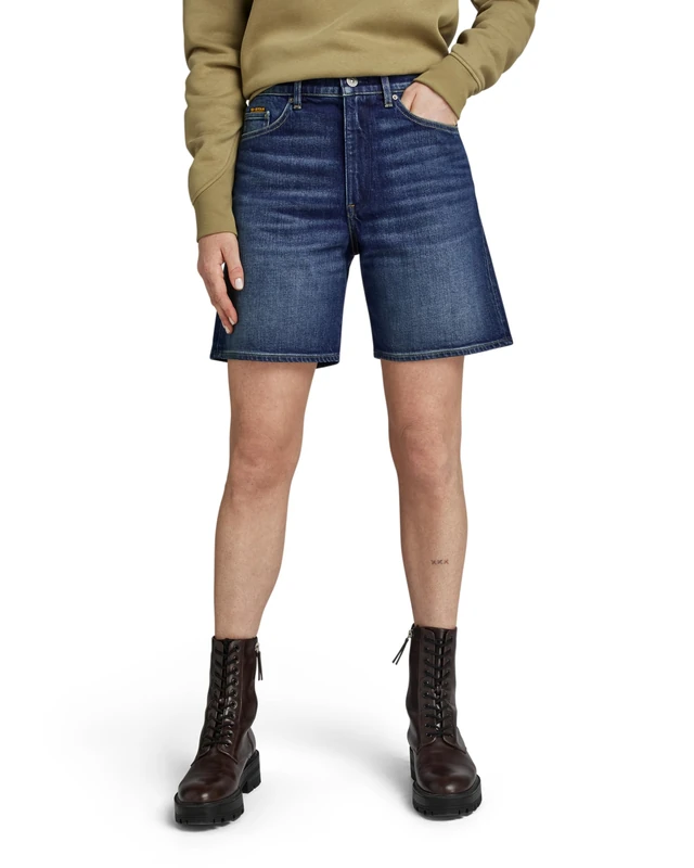 G-Star Women's High Bermuda Shorts Clean Edge, Blue (worn in isola night D24372-D538-G331), 26