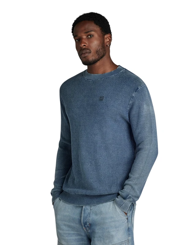 G-Star Men's Moss Knitted Sweater, Blue (sun faded blue D24461-D559-A587), XS