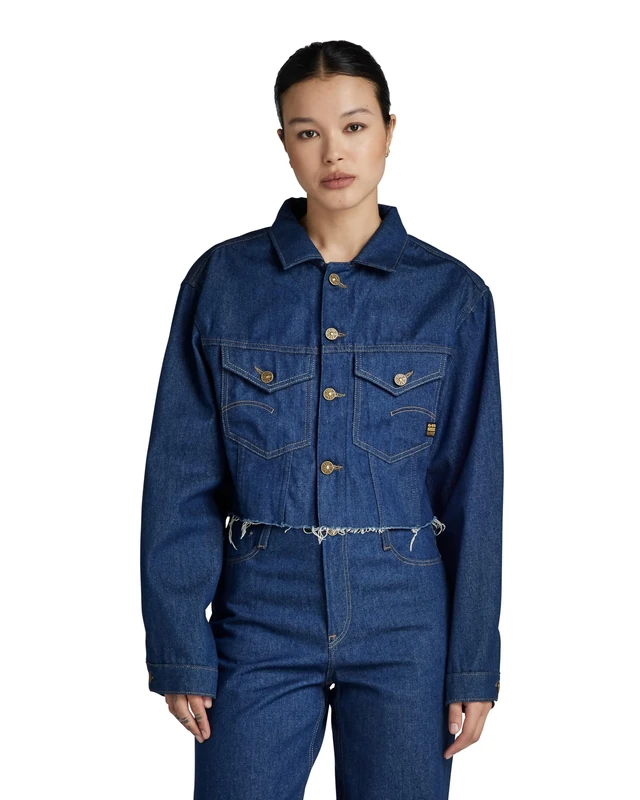 G-Star Women's Relaxed Cropped Cutoff Jacket , Blue (raw denim D24338-D547-001), S - Image 1