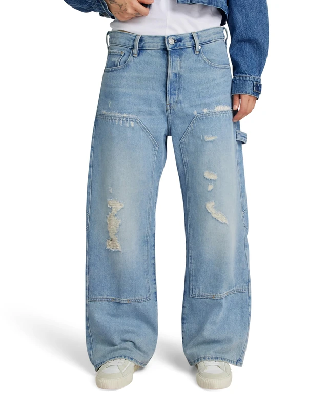 G-Star Women's Bowey 3D Carpenter Loose Jeans, Blue (sun faded fogbow restored D24354-D436-G673), 30W / 34L