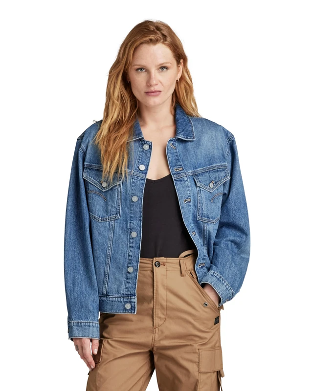 G-Star Women's Relaxed Denim Jacket , Blue (faded cliffside blue D24347-D536-G326), L
