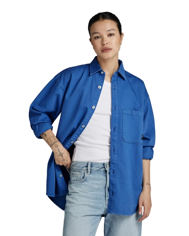 G-Star Women's Relaxed Overshirt , Blue (faded blue papillon gd D24344-D551-G336), L