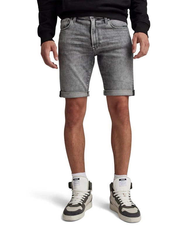 G-STAR 3301 Slim Denim Shorts Shorts Men's , Grey (Faded Grey Neblina D10481-d535-g324) , 28W