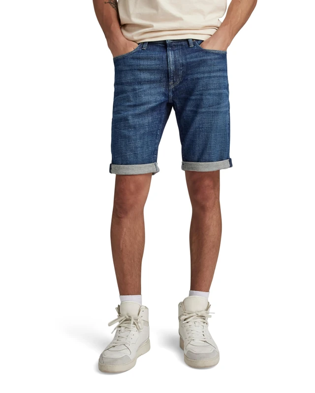 G-STAR 3301 Slim Denim Shorts Shorts Men's , Blue (Faded Blue Copen D10481-d441-g318) , 33W