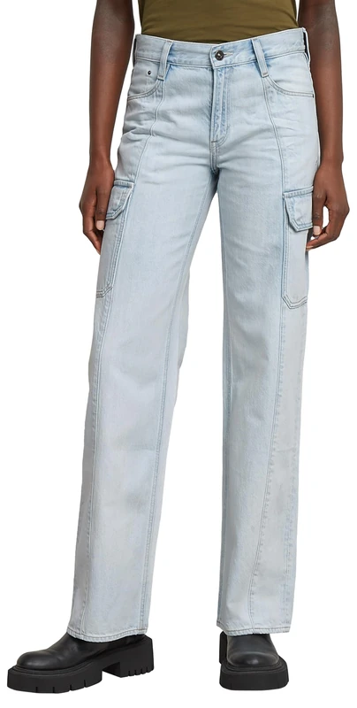 G-Star Women's Judee Low Waist Cargo Pants, Blue (sun faded piscina blue D24673-D536-G319), 29W / 30L