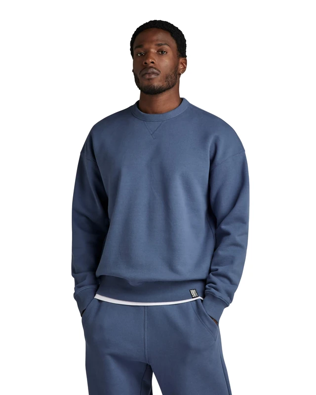G-Star Men's Unisex Essential Loose Sweater, Blue (vintage indigo D22995-D395-G278), XS