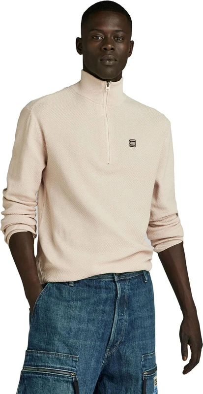 G-Star Men's Moss Knitted Sweater, Beige/khaki (whitebait D24464-D631-1603), S