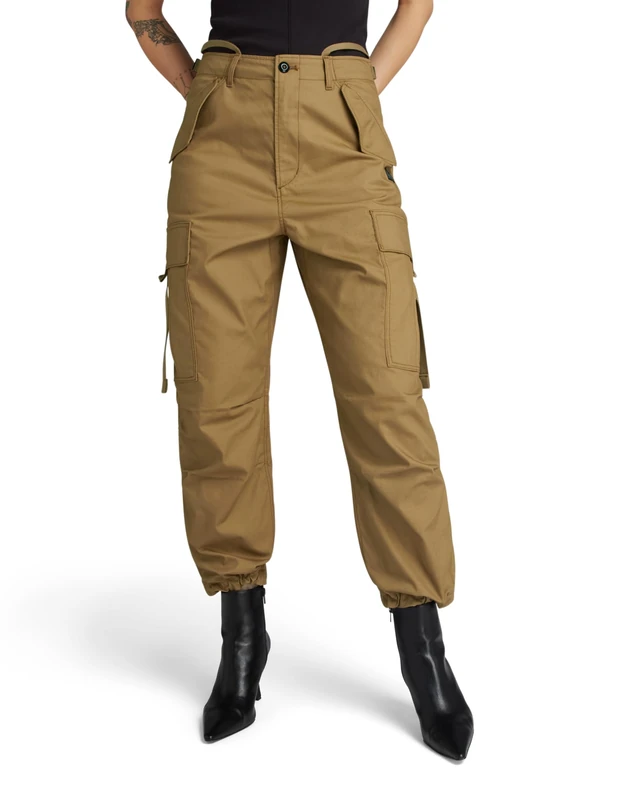 G-Star Women's Cargo Cropped Drawcord Pants, Brown (dk fawn D24389-D387-7172), 25