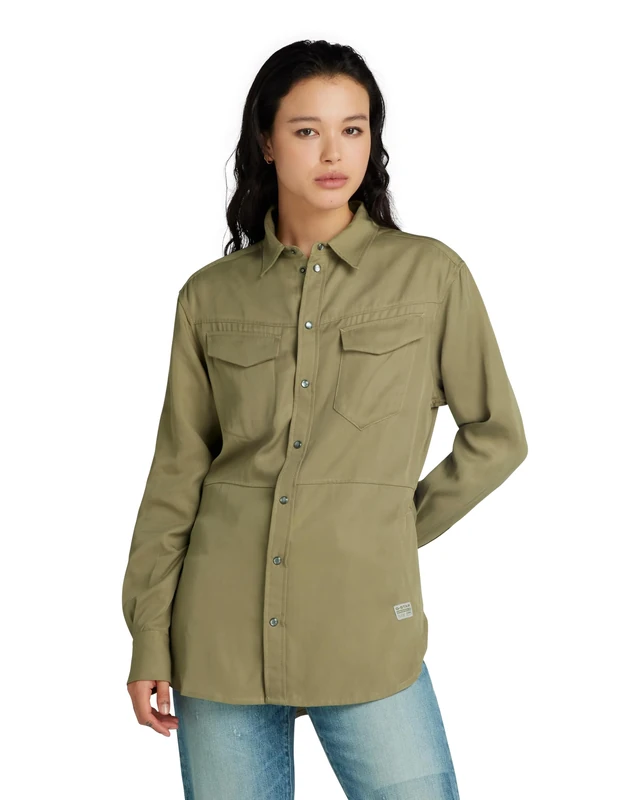 G-Star Women's Tunic Shirt , Green (ensis green D24440-D521-6057), S - Image 1