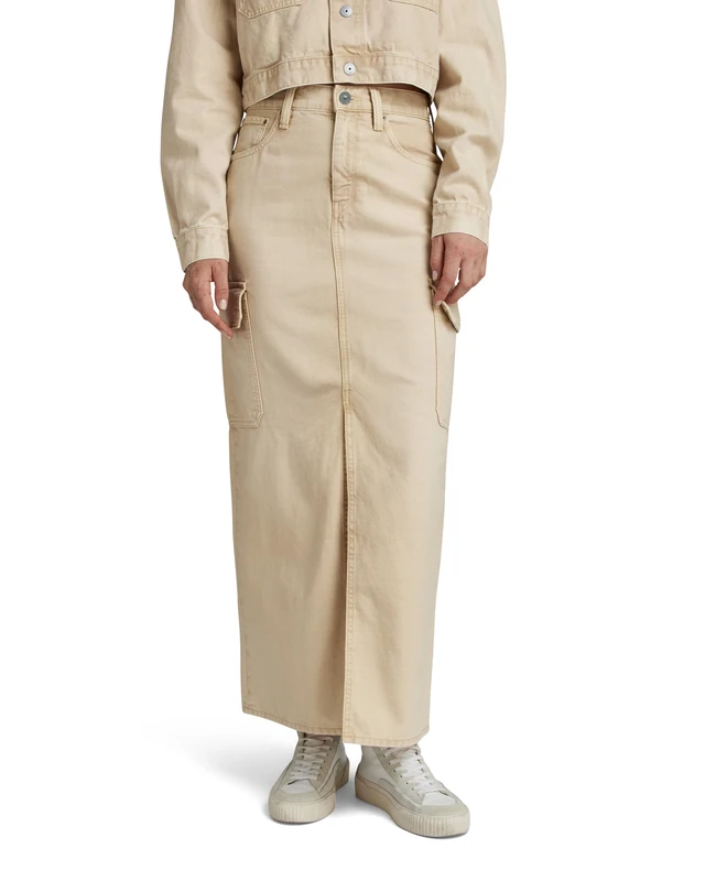 G-Star Women's Viktoria Long Cargo Skirt , Beige/khaki (sun faded sand gd D24386-D491-G553), 24