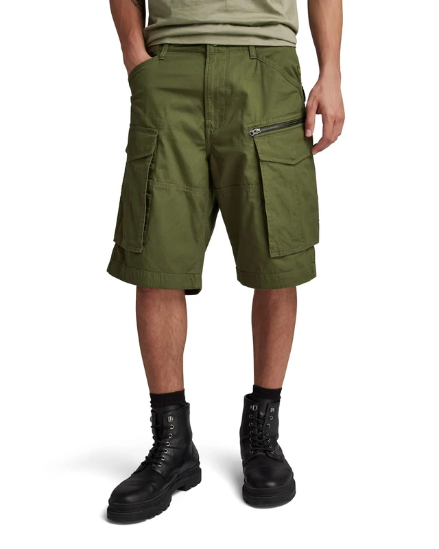 G-Star Men's Rovic Zip Relaxed Shorts, Green (shadow olive D08566-D384-B230), 29