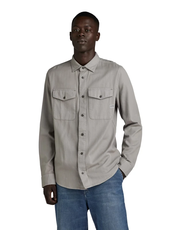 G-STAR Men's Marine Slim Shirt, Grey (grey alloy gd D24963-D454-G493), S