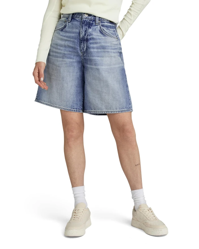 G-Star Women's Barrel Loose Shorts, Blue (faded denali blue D24370-D536-G322), 26