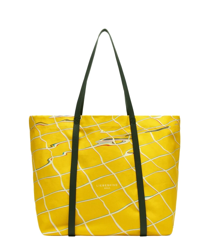 LIEBESKIND BERLIN shopper bag shoulder bag Aurora Pool Print Shopper Lemon mustard yellow