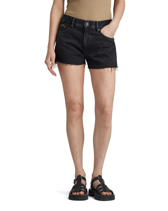 G-Star Women's True Denim Shorts Raw Edge , Black (jet black D24376-D291-A814), 29