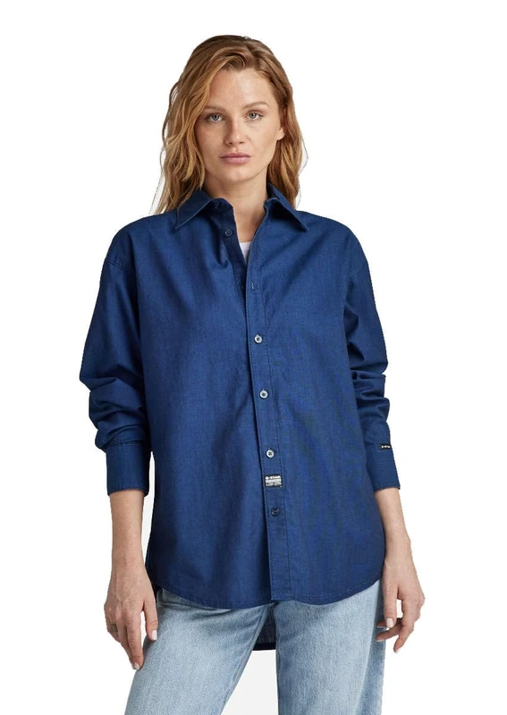 G-Star Women's Relaxed Denim Shirt Pocketless , Blue (rinsed D24563-D309-082), S
