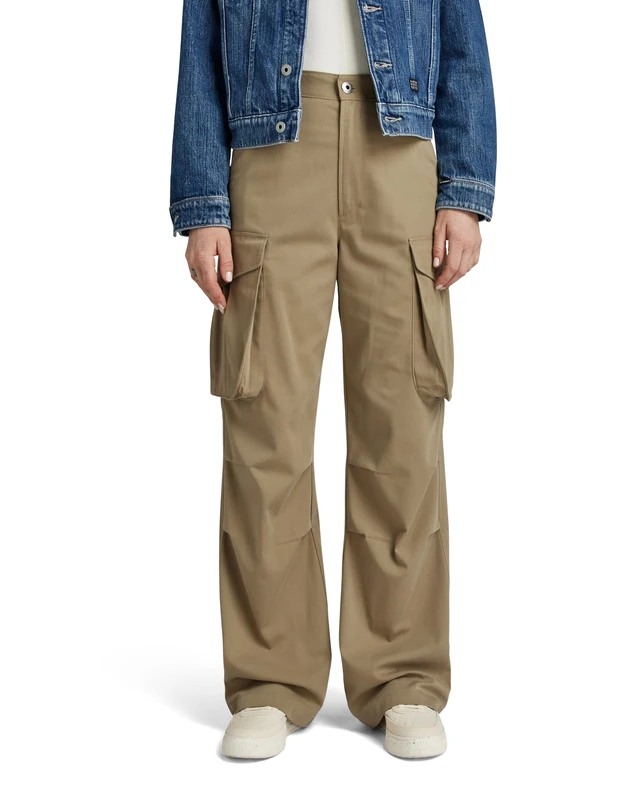 G-Star Women's High Waist Cargo Pants, Beige/khaki (safari D24401-D401-B444), 32W / 34L